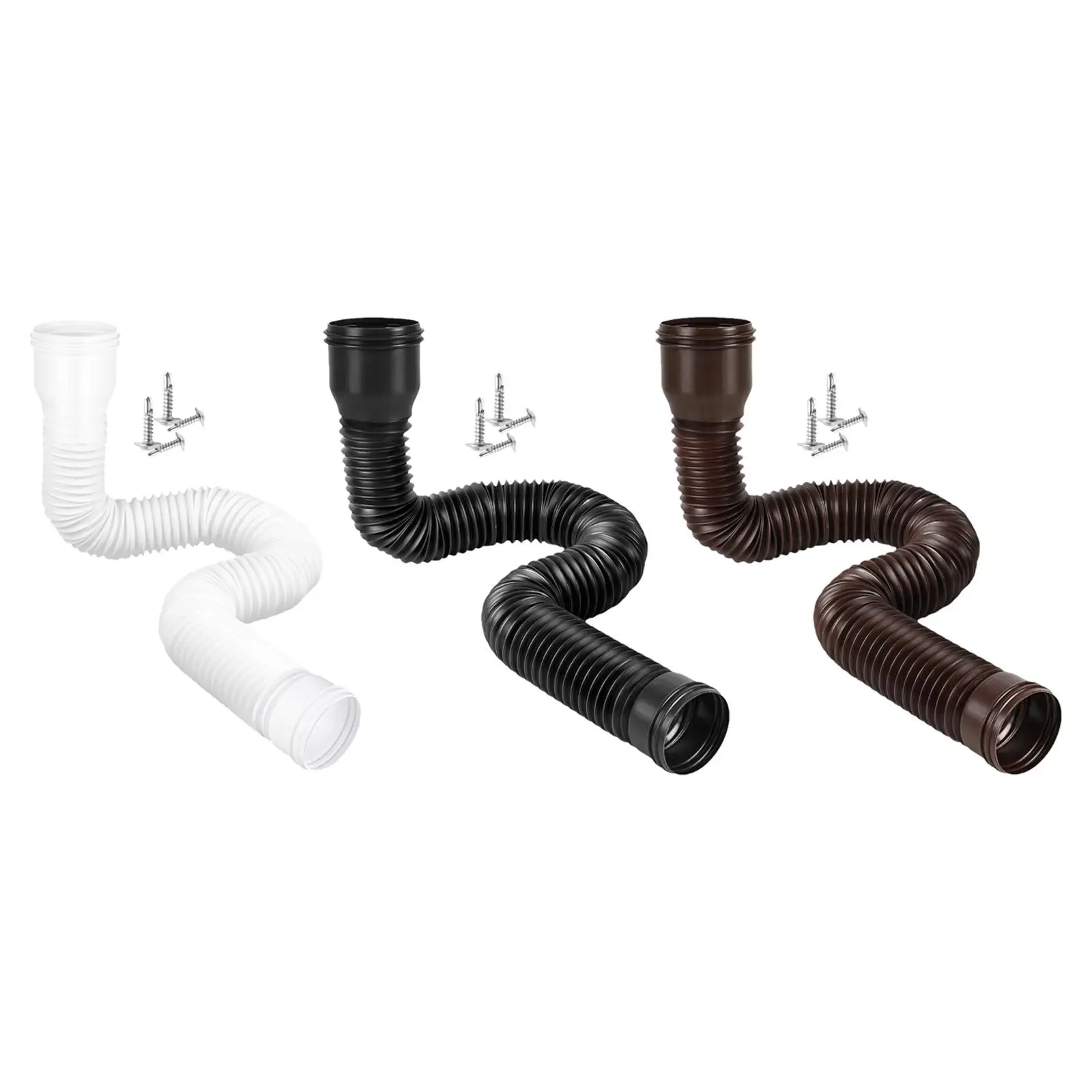 Extensiones de canal de lluvia con tornillos, conector retráctil para drenaje de agua de lluvia Flexible para Patio, jardín, casa, canalón