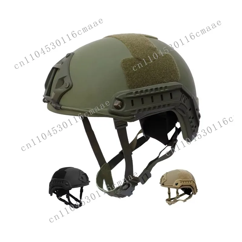 Tactical Light PE/Aramid FAST/MICH Helmet with Wendy System Single Belt, Accepts Logo Printing