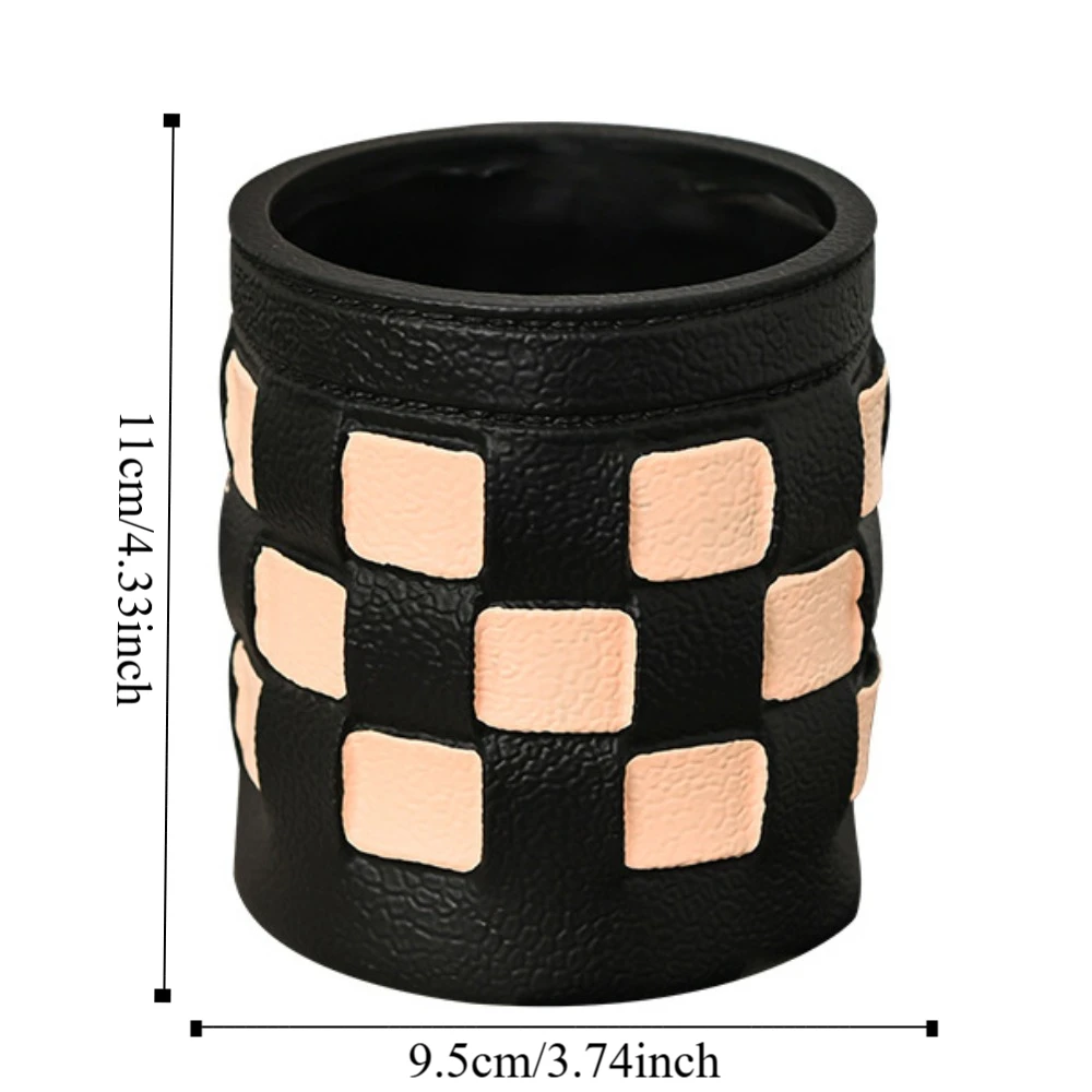Imitation Leather Chessboard Pen Holder Multifunctional Creative Desktop Storage Box Large Capacity Simple Stationery Storage