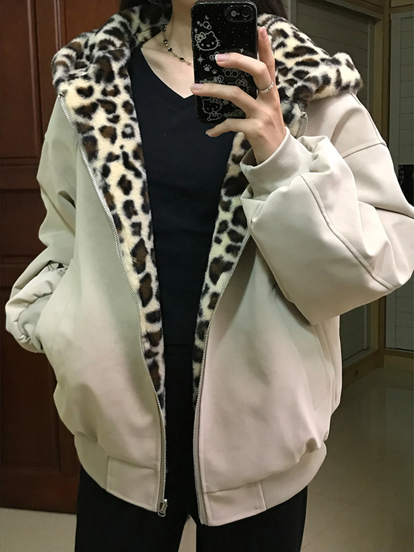 

Двусторонняя утепленная женская зимняя куртка из искусственной кожи и овчины Mountain Eagle, теплая куртка из хлопка с подкладкой из овечьего вельвета