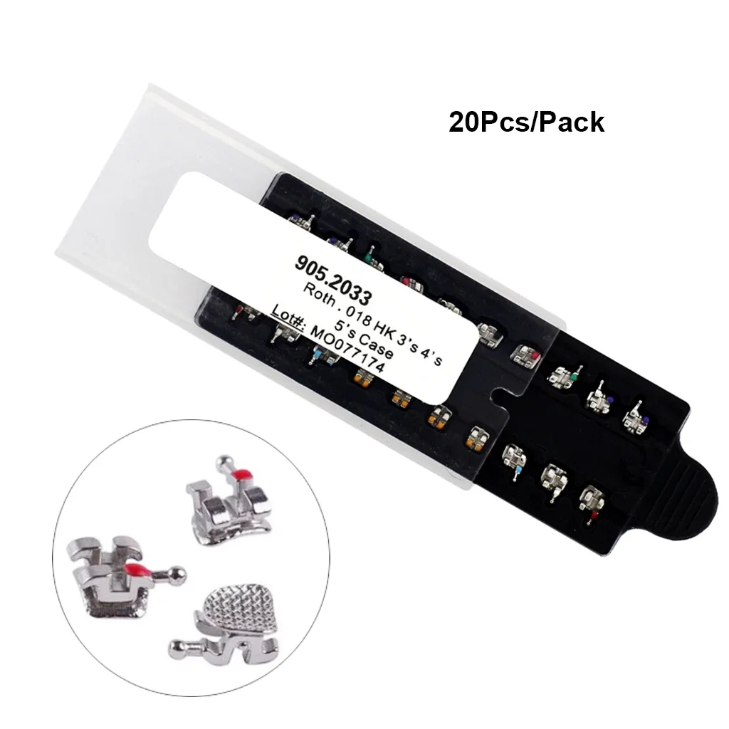200pcs/10Packs Dental Orthodontic Metal Brackets Braces Mini Roth MBT 022 018 Slot Hock 345 Ortho Bracket