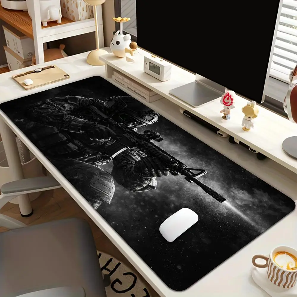 Grand tapis de souris tactique pour soldat, tapis de bureau antidérapant, accessoires de bureau, tapis de souris pour ordinateur, tapis de jeu pour clavier