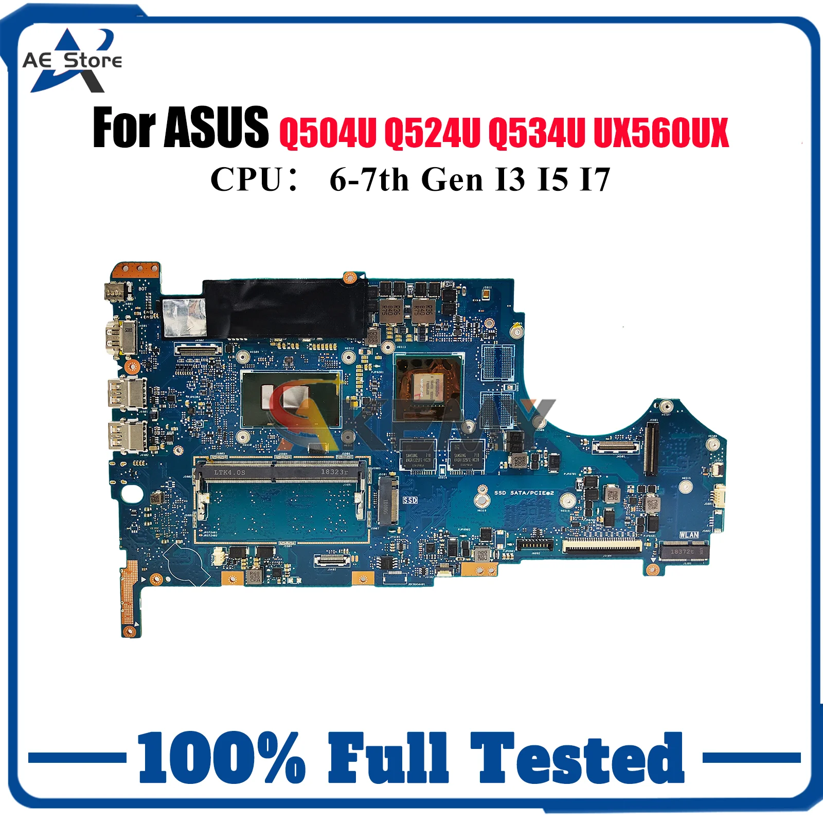 

UX560UX Laptop Motherboard For ASUS ZenBook UX560UXK UX560UQ UX560U Q534U UX560UX Q504U Q524U UX560UQK Mainboard W/ I3 I5 I7 CPU