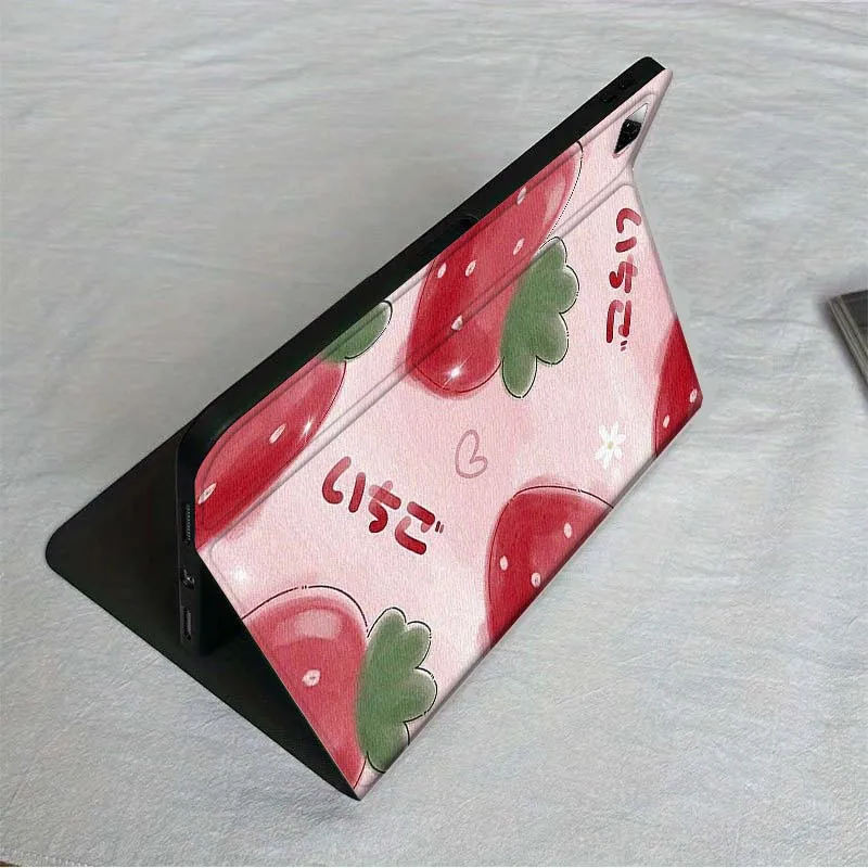 Etui na tablet Xiaomi Mi Redmi Poco Pad 2 4 5 7S 6S 6 7 8 Max Plus Ultra SE Pro K 2025 z wzorem słodkiej truskawki