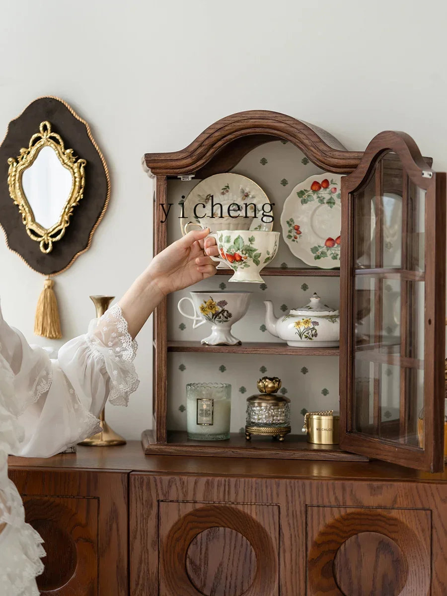 

ZZ retro solid wood display cabinet wall storage small apartment medium ancient style wall storage cabinet