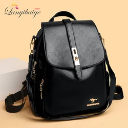 5 Colors Women Soft Leather Backpacks Vintage Female Shoulder Bags Sac A Dos Casual Travel Ladies Bagpack Mochilas School Bags