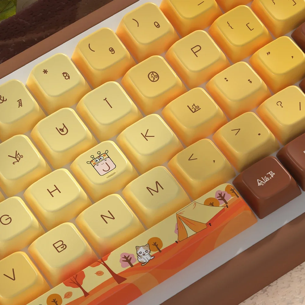 

158 Keys Complete set of autumn theme keycaps MDA/Cherry Profile PBT keycaps 68 75 84 96 98 adapted to mechanical keyboard