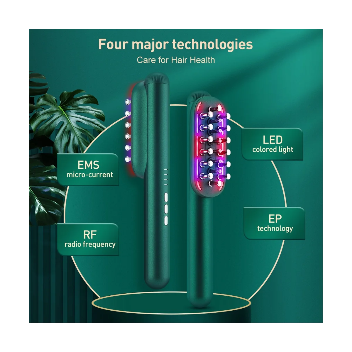 مشط نمو الشعر بالليزر الكهربائي ، فرشاة الشعر LED ، علاج مكافحة فقدان الشعر التدليك ، الأشعة تحت الحمراء RF ضوء أحمر مدلك ، EMS