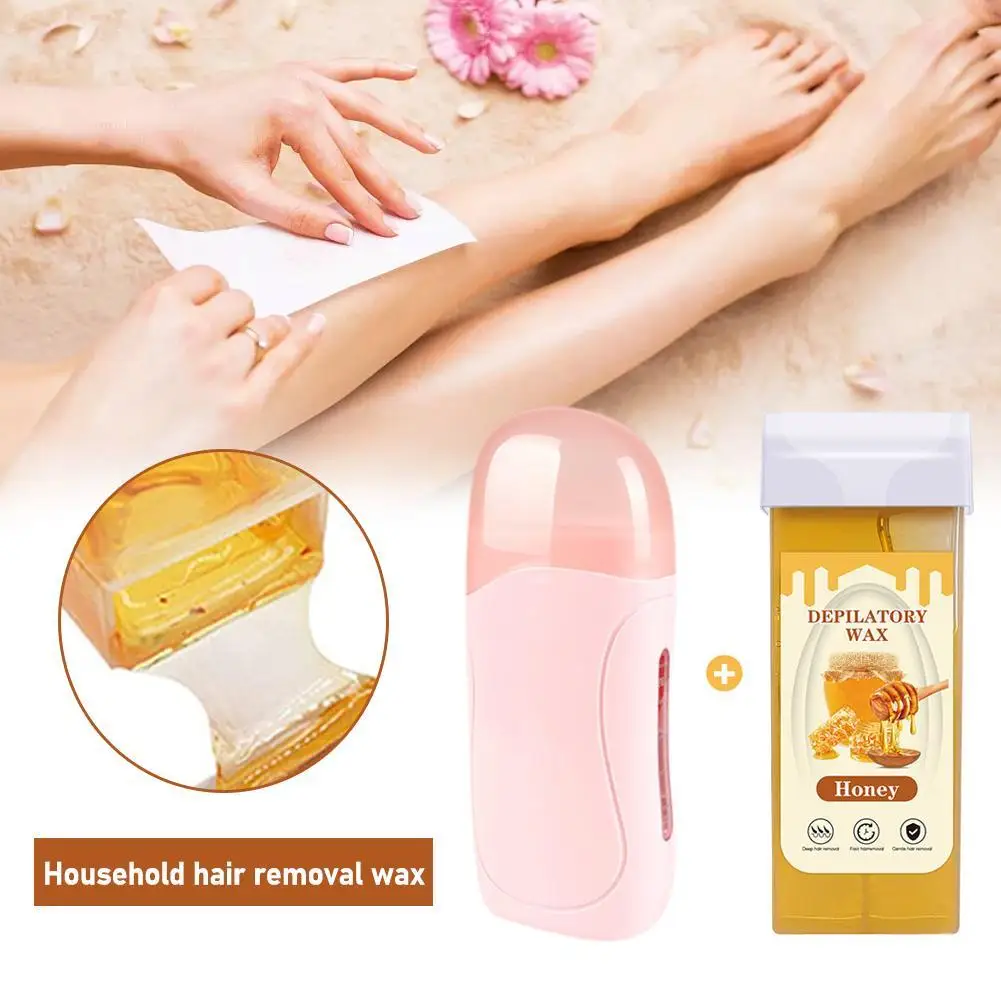 Honey Hair Removal Wax Roller Refill Kit Roll On Depilatory Wax Cartridge Warmer Honey Heater Waxing Hair Removal