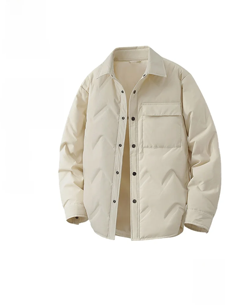 

Ultra Lightweight down Jaet Men's irt Sle Collar Open Cardigan Cotton Insert Outerwear Youth Faion Winter ...