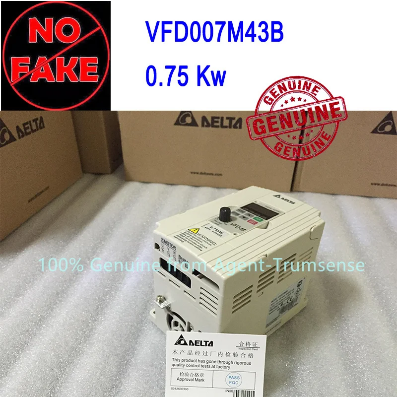 

750w Frequency Inverter Genuine Delta VFD007M43B 3 Phase 380V to 460V Rated Currrent 3A 100% New Products from Authorized Agent