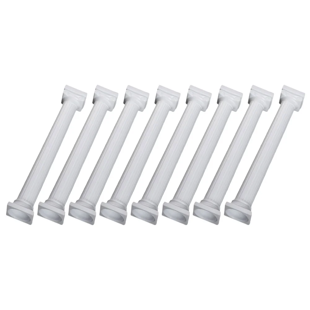 8 Pcs Cakes Roman Pillar Stand Supports Tier Display Rod Pillars for Stacking White Desert Table Baby