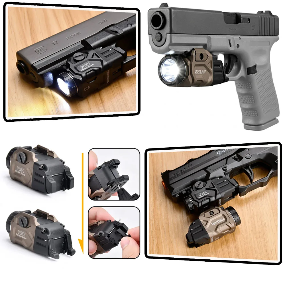 wadsn-px1-pistol-light-includes-highlow-paddle-switches-for-20mm-rail-lantern-800llumens-strobe-high-power-suitable-for-hunting