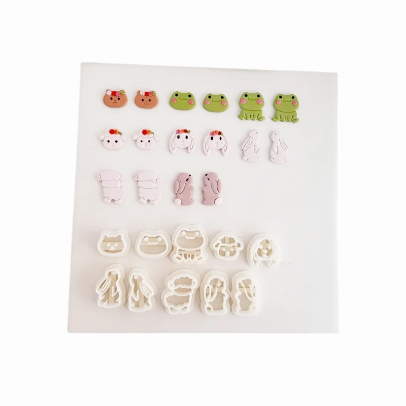 Cute Animal Polymer Clay Cutter Frog/rabbit/lamb Polymer Clay Molds DIY Earring Pendant Clay Modeling Pottery Tools