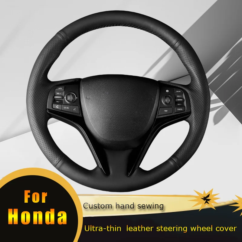 

DIY Car Steering Wheel Cover Non Slip Perforated Microfiber Leather Hand-Sewn For Honda Fit Accord Jazz Auto Car Accessories