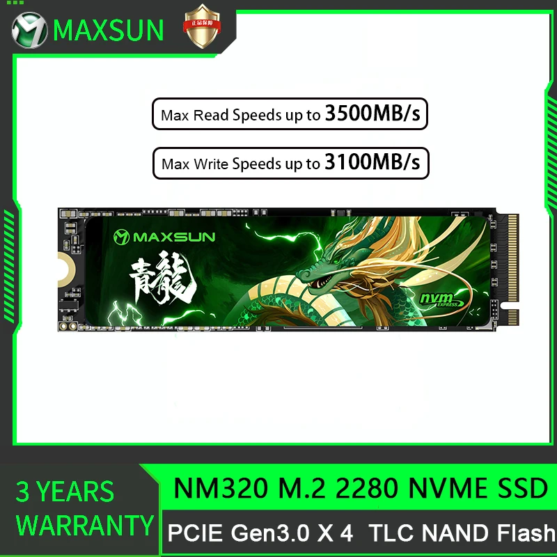 

MAXSUN SSD M.2 NVME 2TB 1TB 512GB TLC NAND Flash Internal Solid State Drives PCIe3.0 x4 2280 DIY Gaming Computer Desktop Storage