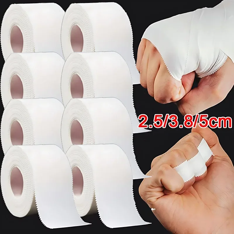 2.5/3.8/5cm Sports Tape 9.1m White Athletic Bandage for Trainers Fitness First Aid Injury Wrap for Fingers Ankles Wrist Tool