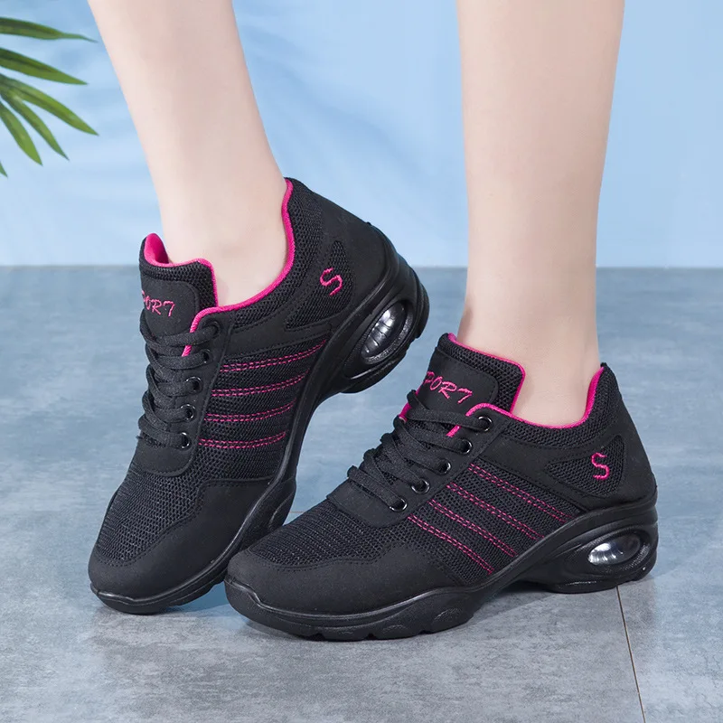 

Women's Jazz Shoes Lace-up Sneakers Modern Dance Shoes Air Cushion Platform Walking Dance Shoes ﻿woman For Ballroom