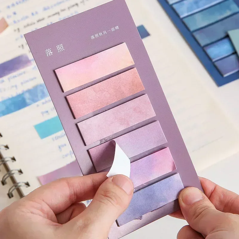 120 แผ่น Morandi Gradient สี Sticky Note Kawaii โพสต์ Sticky Notes น่ารัก Index MeMO Pad บุ๊คมาร์คสติกเกอร์กระดาษ
