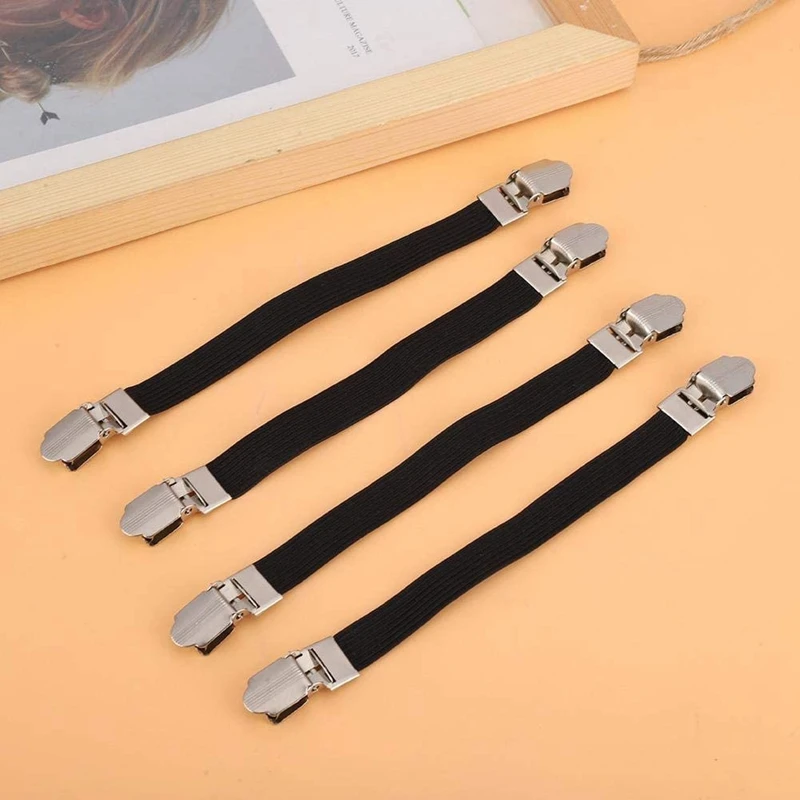 8Pcs Elastic Crisscross Bed Mattress Sheet Straps Double Head Clips Gripper Holder Fasteners Suspender