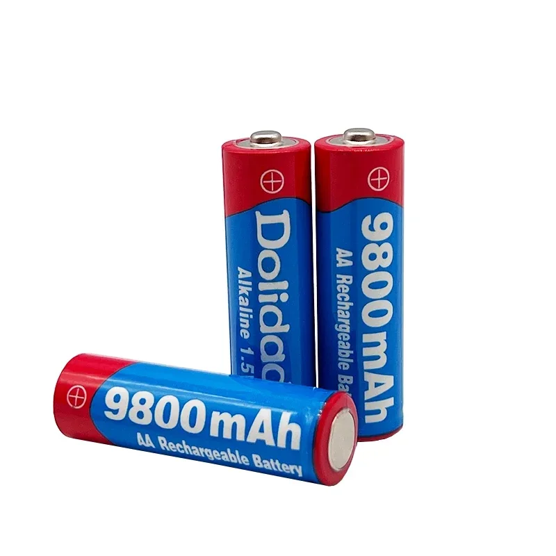 2024 New AA Rechargeable Batteries 9800Mah 1.5V New LED Lamp Toy Alkaline Rechargeable Battery Mp3