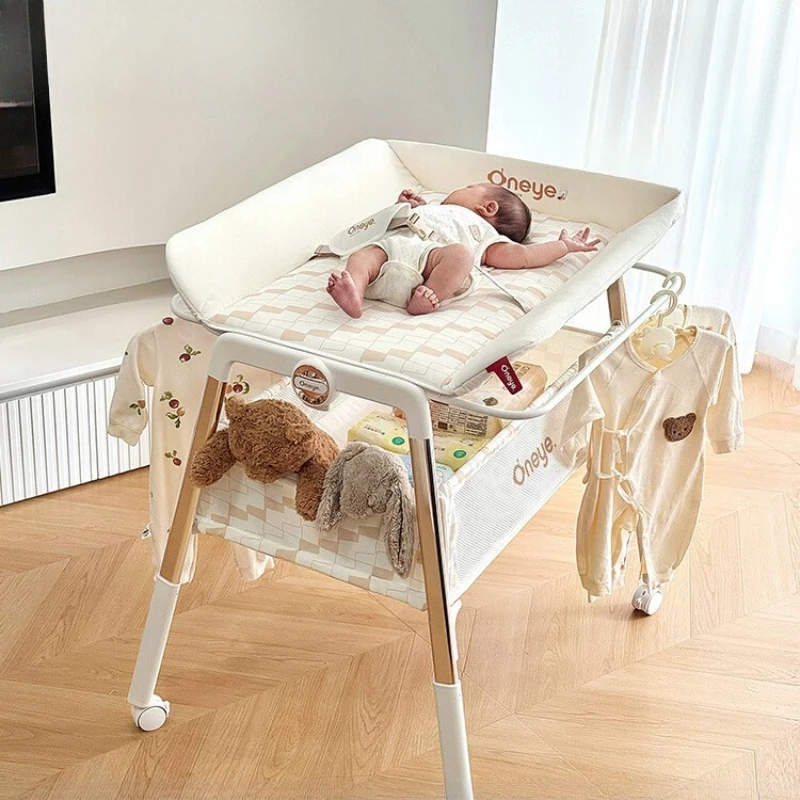 

2-in-1 Baby Changing Table Bassinet - Mobile Newborn Care Station for Diaper Changes and Massage
