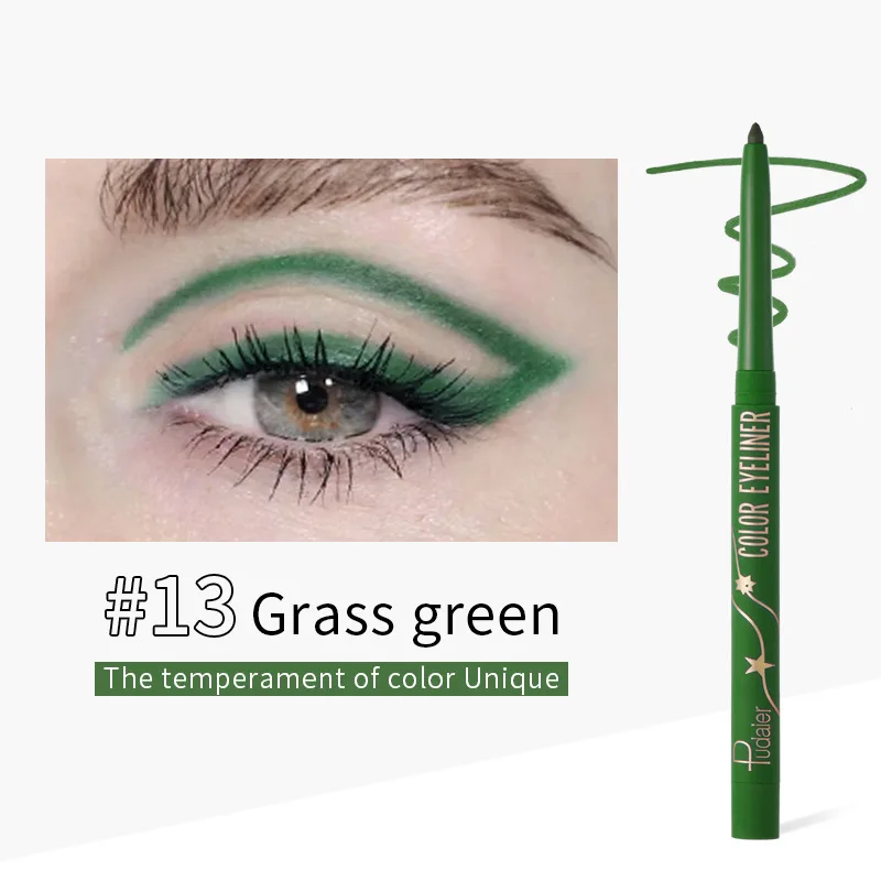 Zielony eyeliner w żelu wodoodporny kremowy matowy eyeliner długotrwały blaknący makijaż matowy leżący jedwabnik eyeliner