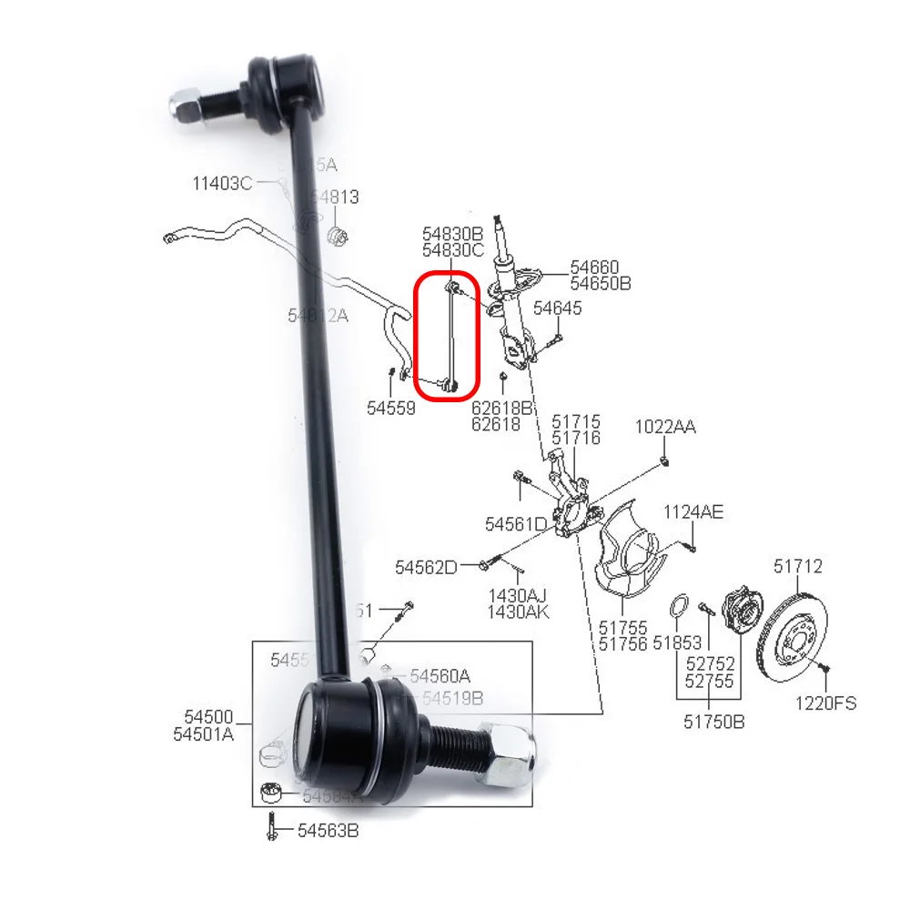 FRONT Stabilizer Link L/R for HYUNDAI SANTAFE CM 2.4L 2.7L 2005/10-2012/12 54830-2B000 54840-2B000 548302B200 Sway Bar Link