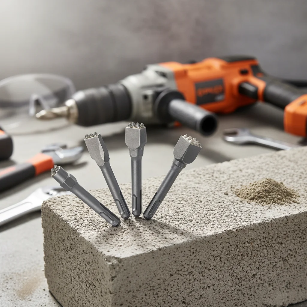 

4Pcs Bushing Hammer Head Concrete Bushing Bit High Hardness For Concrete Marble For Demoliton Hammer