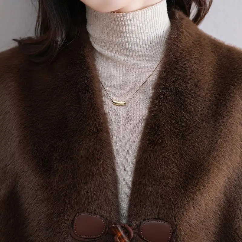 

New High-End Fur Vest Women's Spring Autumn And Winter Imitation Mink Vest New Chinese Style Vest Shoulder Thin Large Size