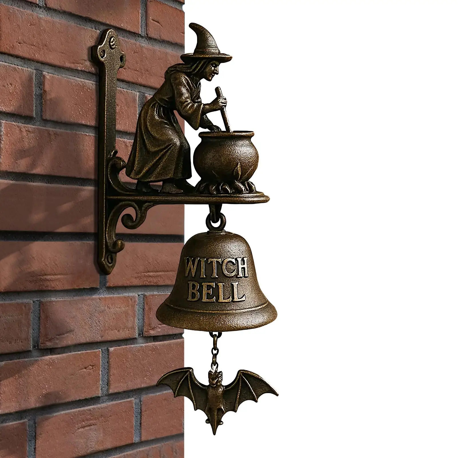 

Door Chime Bell Witch Dachshund Outdoor Doorbell Hangable Manual Ring Decorative Bell For Opening Home Porch Housewarmings Wall