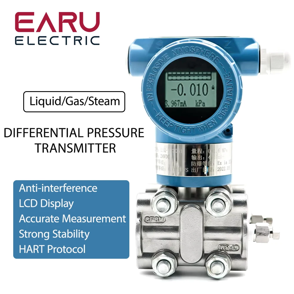 

3051 Intelligent Micro Explosion-proof Differential Pressure Transmitter Transducer Sensor 4-20mA Hart 0.1% FS High Precision