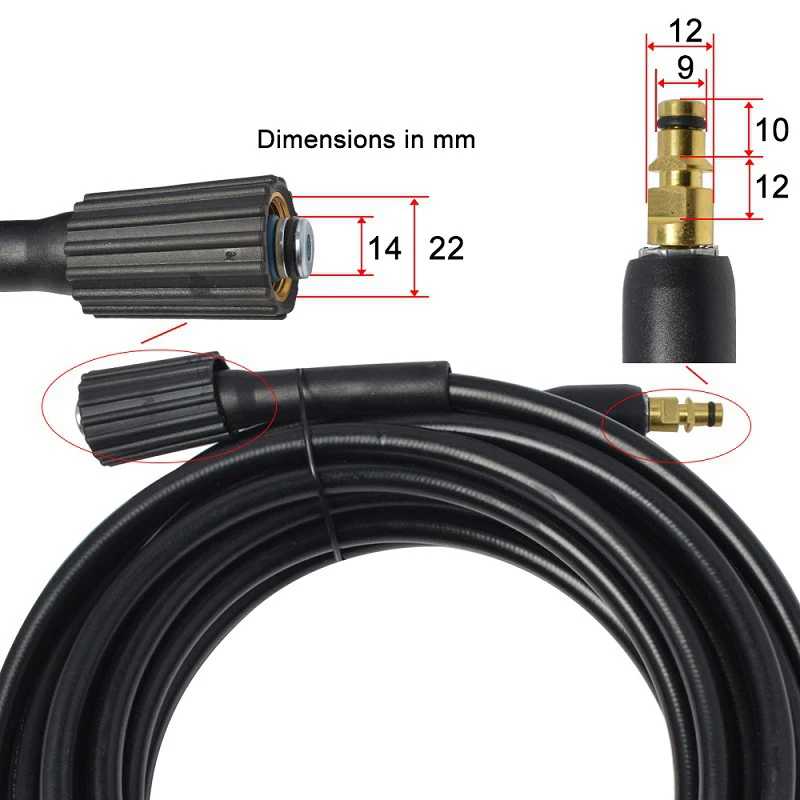 6/20M High Pressure Washer Hose Pipe For karcher K2 K3 K4 K5 K7 Water Cleaning Hose  Extension Pressure Cleaner Pipe Car Washer