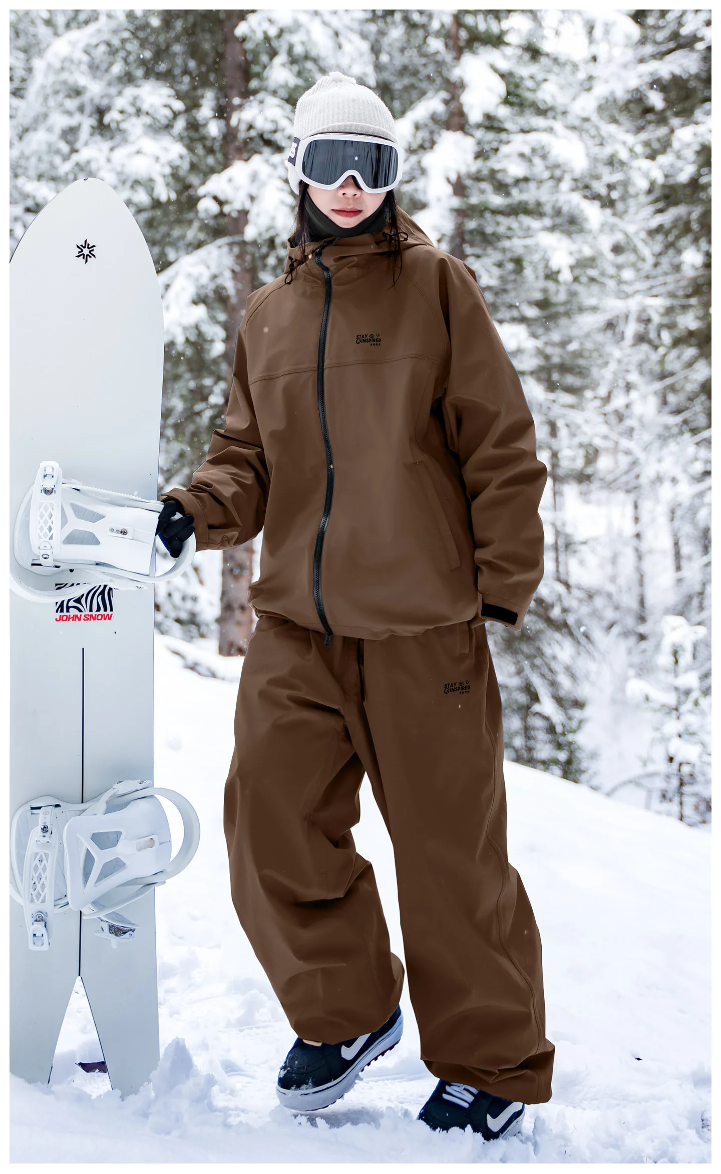John Snow 2025 Neuer Ski-Anzug für Paare, Einzel- und Doppelmodell, locker geschnitten, wasserdicht, wärmeisolierend, Skihose und Skijacke – Detail 32