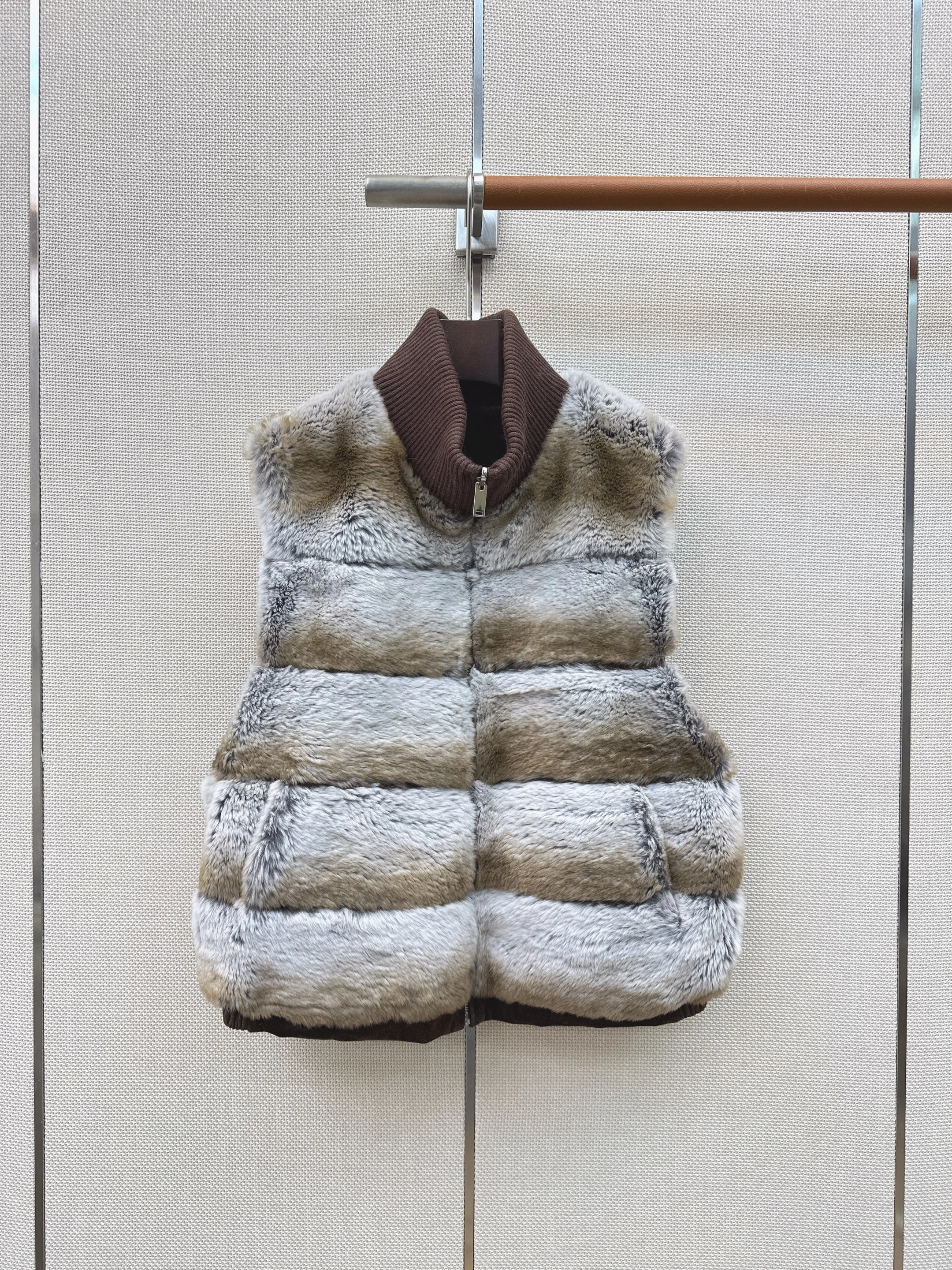 Women Custom Dyed Chinchilla Reversible Short Vest Fall Winter New Outerwear