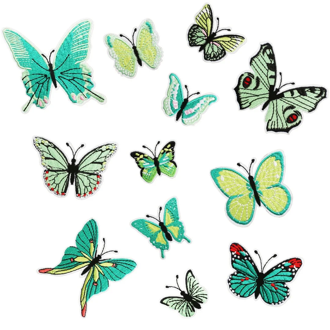 Iron On Patch Accessories Clothes Butterfly Embroidery Patches Clothing DIY Stickers Applique Sewing Bags