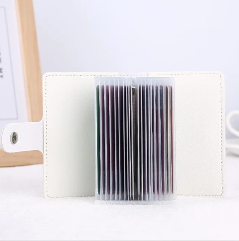 PU Leather Card Holder Wallet, Slim, Vários Slots, Crédito, Banco, ID Card Bag, Organizador, Bolso, Ônibus, Dinheiro, Armazenamento, Clips, Novo