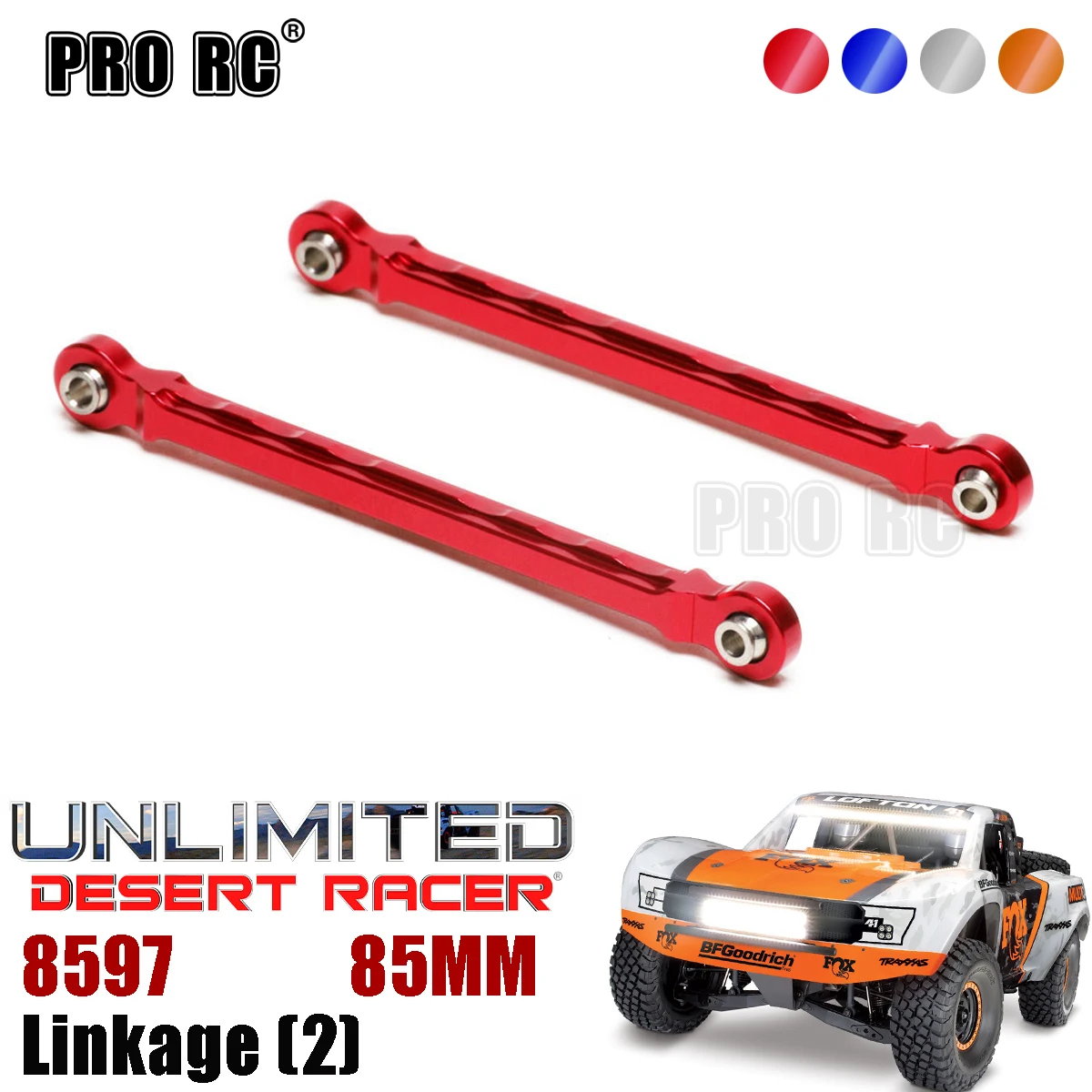 2Pcs Aluminum Alloy 85MM Linkage 8597 for Traxxas 1/7 Unlimited Desert Racer UDR 85076-4 850086-4 RC Car  Part