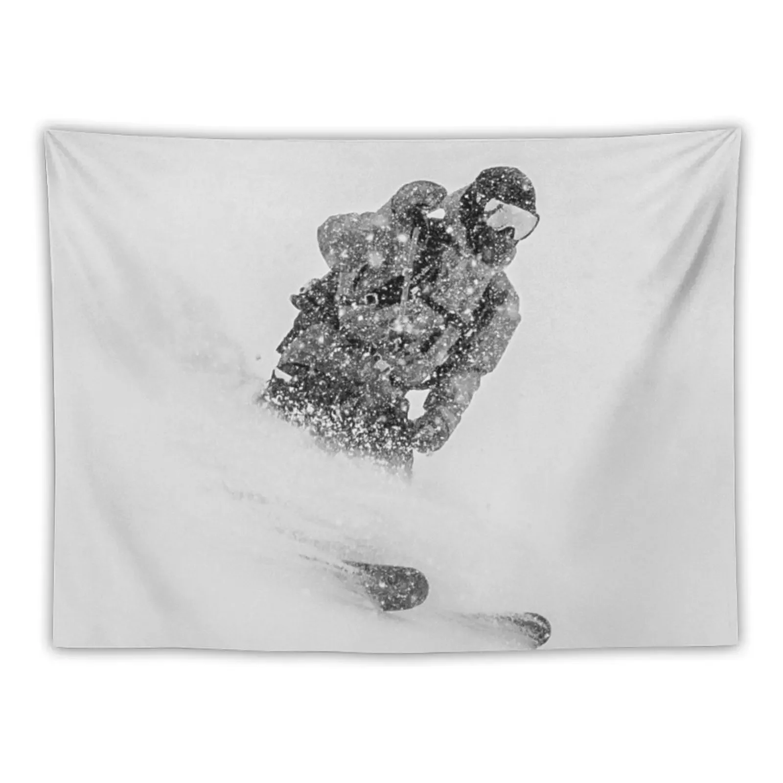 

B&W Powder Skier // Snowy Colorado Backcountry Skiing Tapestry Wall Decor Things To Decorate The Room Tapestry