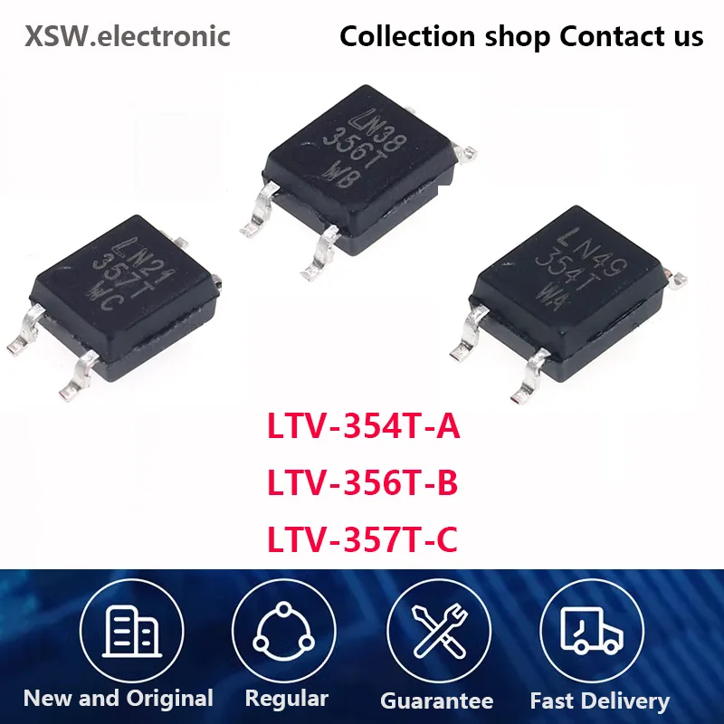 (10PCS)100% New and Original LTV-354T LTV-356T LTV-357T SOP-4 SMT Transistor Output Photocoupler IC Chip 354T 356T 357T