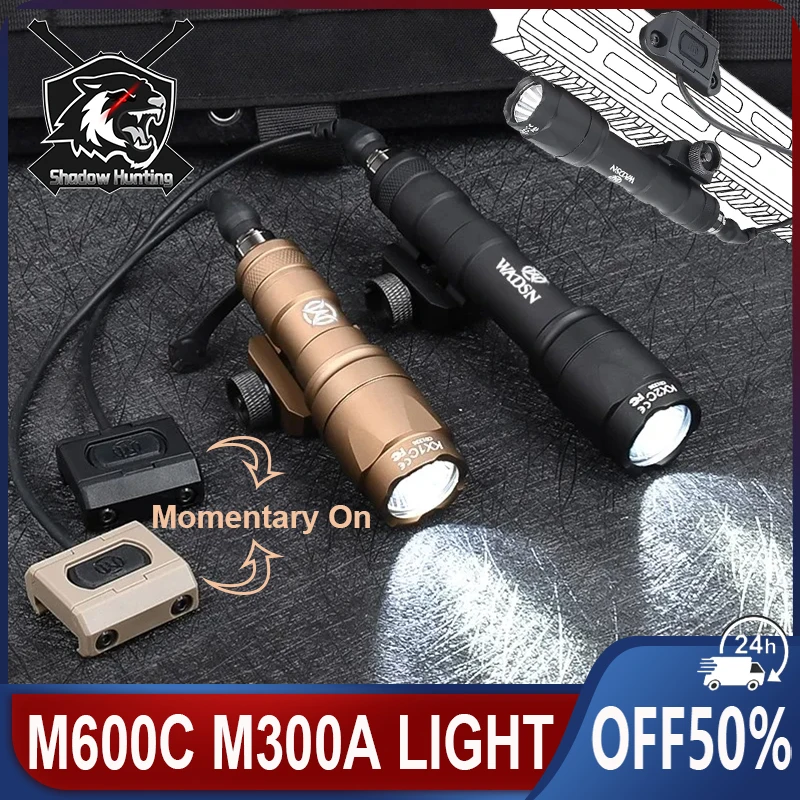 

Tactical WADSN M600C M300A Airsoft Flashlight Modbutton Remote Pressure Switch Weapon Rifle Hunting Scout LED Mini searchlight