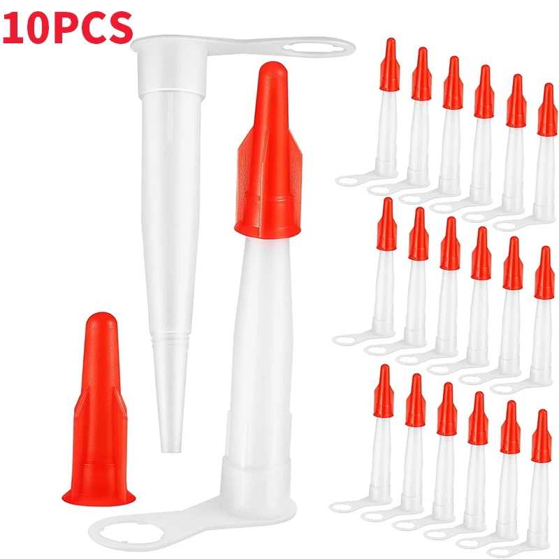 

10PCS Caulking Gun Nozzles Spare Silicone Mastic Cartridge Spare Nozzles Screw Cover Cap Household Sealant Tool