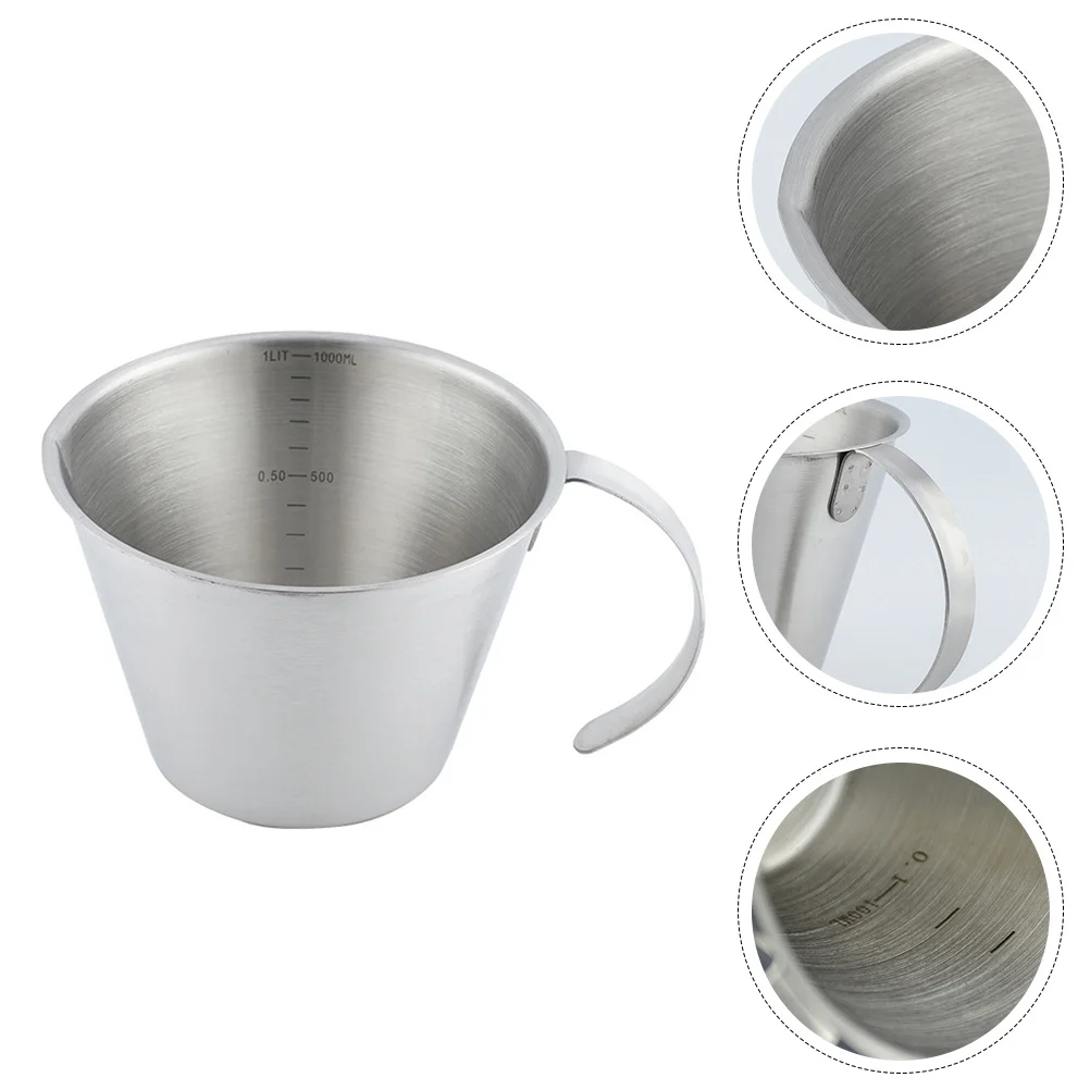 

1pc 500Ml Stainless Steel Measuring Cup With Scale Lab Tool For Kitchen Home Bar Coffee Milk Tea Metal Graduated Beaker