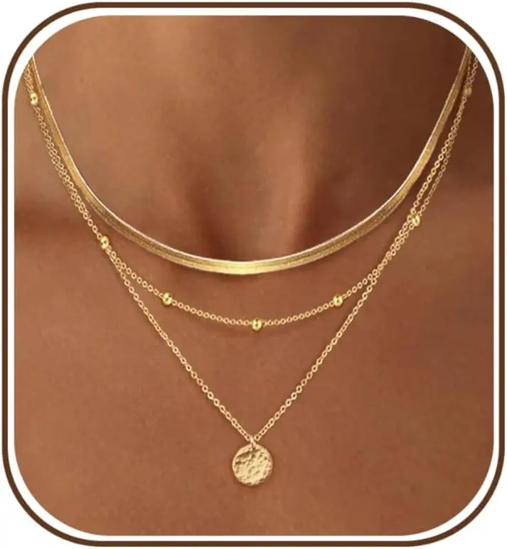 

Layered Gold Necklace Stack for Women Trendy Statement Formal Dainty Pendant
