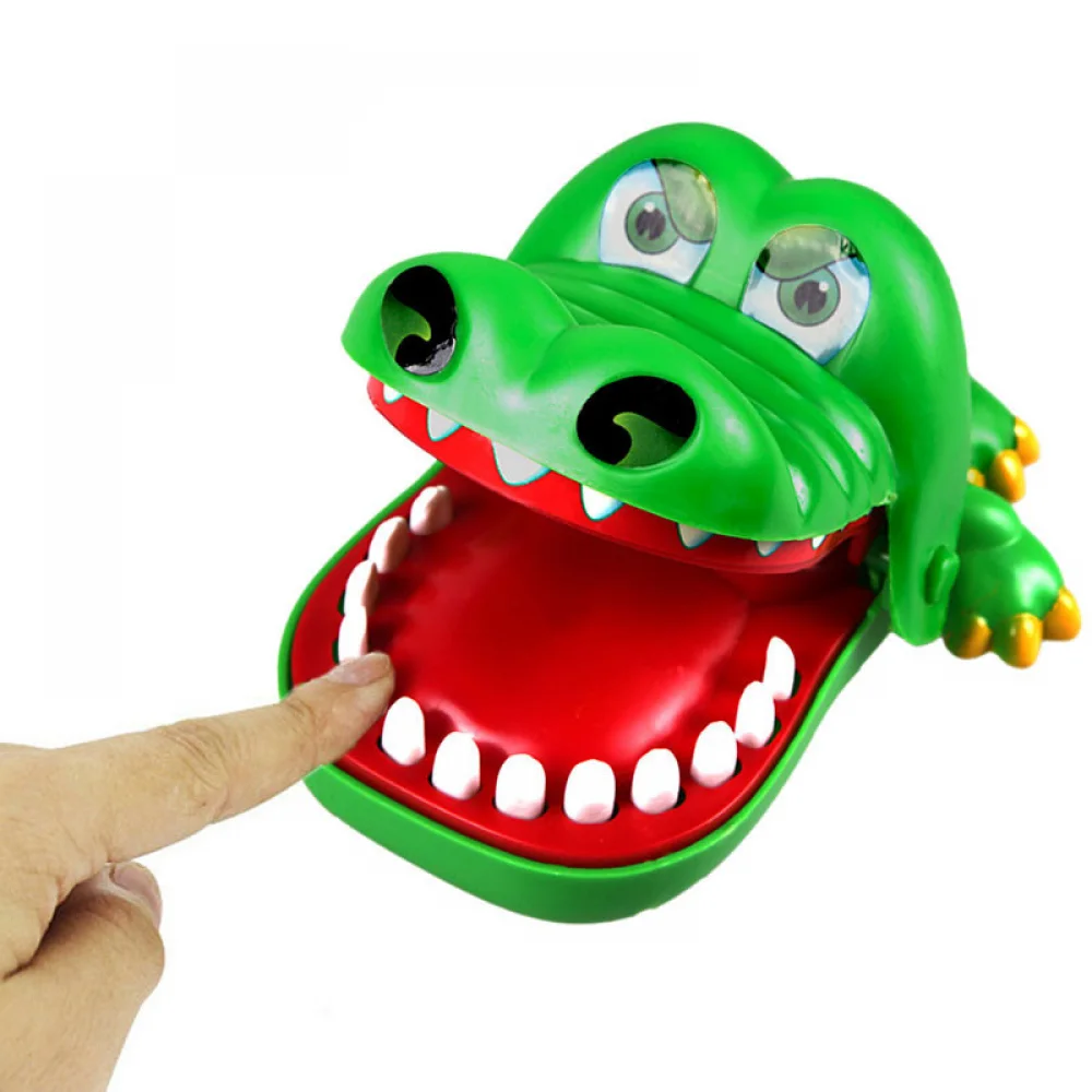 Brinquedos de dentes de crocodilo jacaré mordendo dedo dentista jogos piadas jogo de sorte brincadeiras crianças brinquedos engraçado festa de férias jogos de família