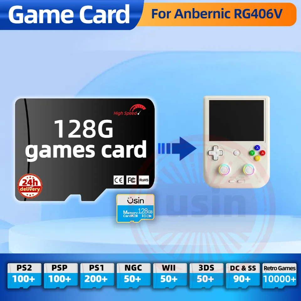 Game Card For Anbernic RG406V RGCUBE RG405V TF Retro Games PS2 PSP