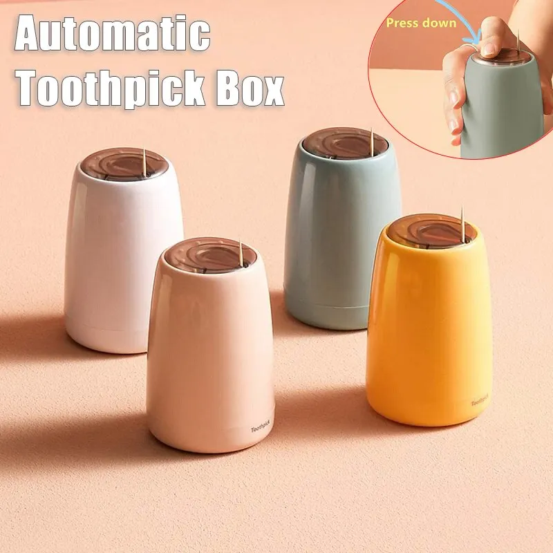 Home Creative Automatically Pops Up Toothpick Storage Box Convenient Life Home Dining Room Toothpick Dispenser