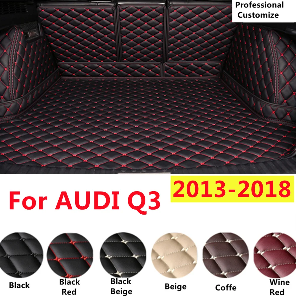 

SJ Full Set Custom Fit For AUDI Q3 2018 2017 2016-2013 Auto Fittings Car Trunk Mat Tail Boot Tray Liner Rear Cargo XPE Leather