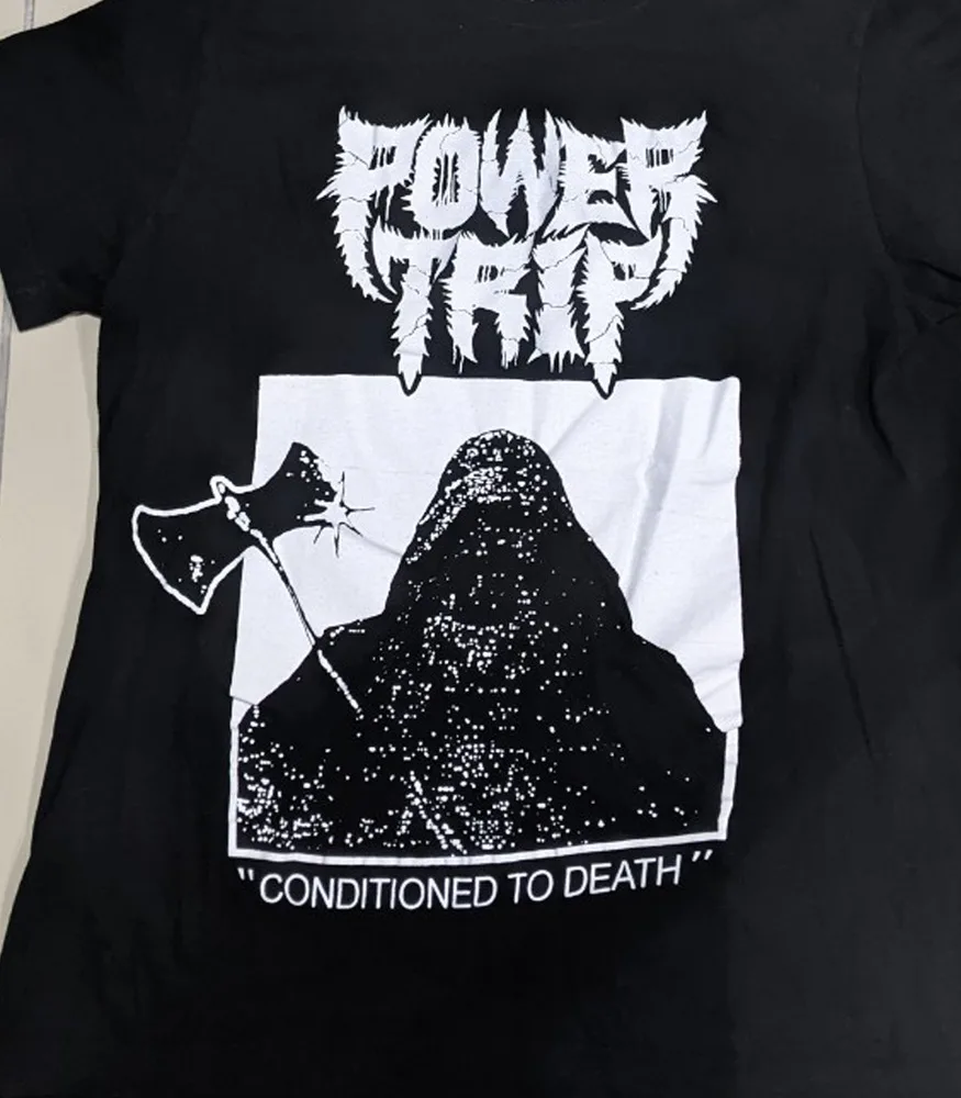 Power Trip band black Unisex tee All sizes S to  T-shirt   Tees Y2K tops Unisex Summer Short Sleeve