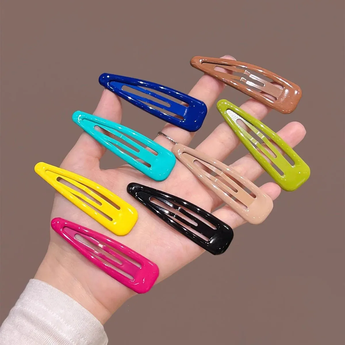 2026 New 5pc/pack Pastel Drip Resin Large Water Drop Hair BB Clips Cute Enamel Snap Barrettes Cream Color Side HairClip for Girl